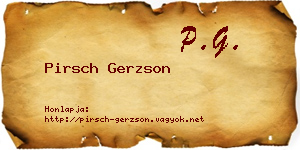 Pirsch Gerzson névjegykártya